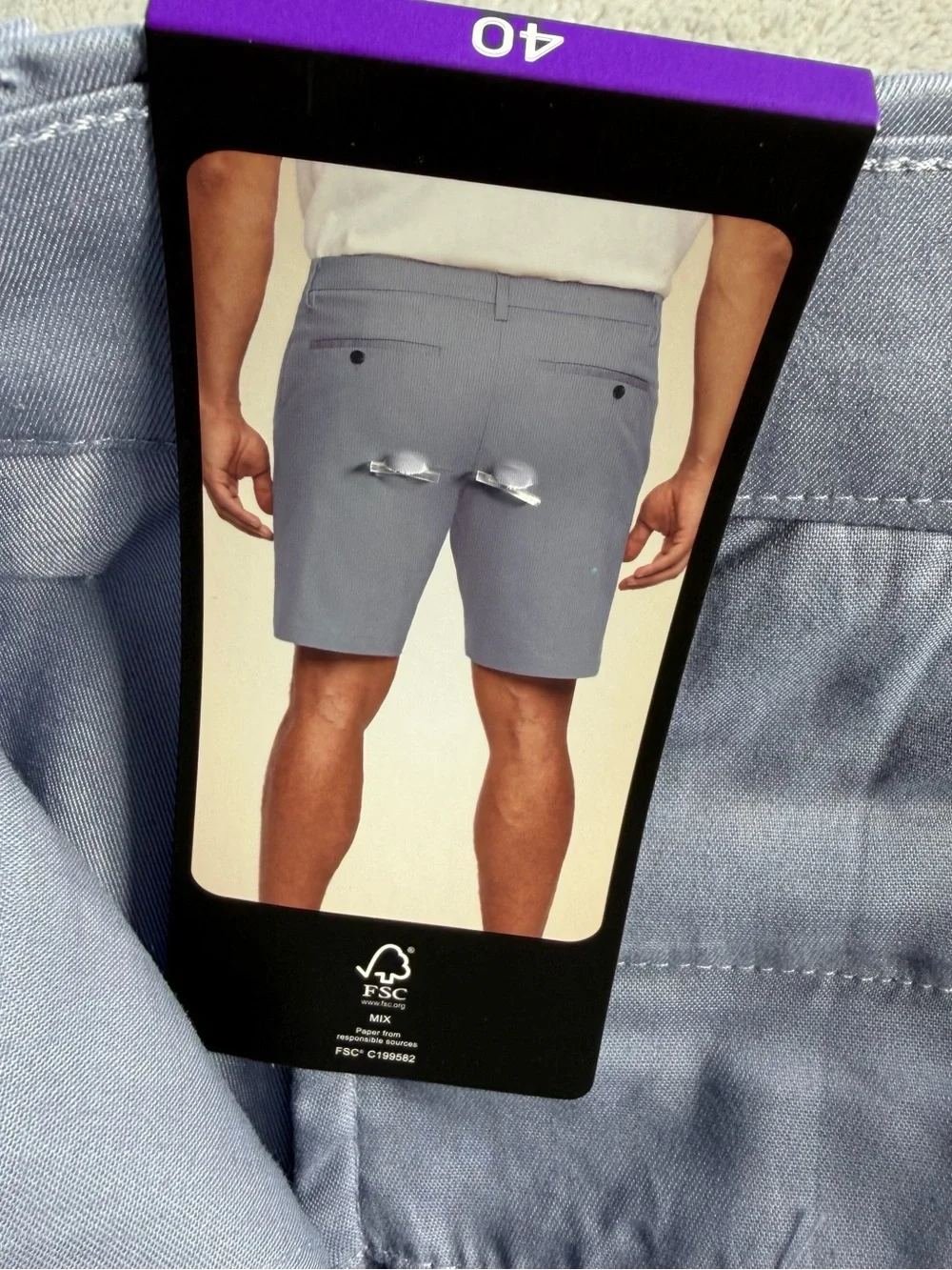 Banana Republic Mens Stretch Chino Short Quick Dry Blue 40 9 Inseam